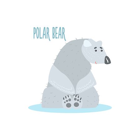 simsearch:400-08507283,k - Polar Bear Drawing For Arctic Animals Collection Of Flat Vector Illustration In Creative Style On White Background Fotografie stock - Microstock e Abbonamento, Codice: 400-08507662