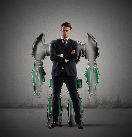 simsearch:400-08111584,k - Businessman with a silhouette of a robot Photographie de stock - Aubaine LD & Abonnement, Code: 400-08507710