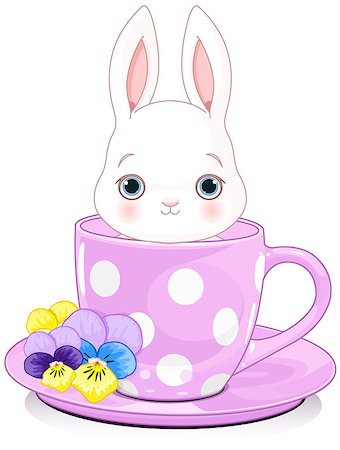 simsearch:400-07556485,k - Domestic bunny sits in teacup Photographie de stock - Aubaine LD & Abonnement, Code: 400-08507775
