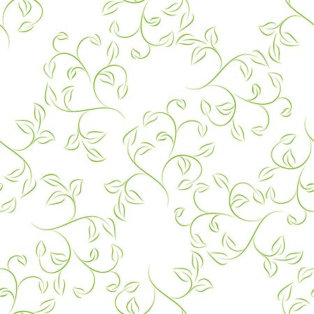 Background with beautiful leaves. Seamless pattern. vector illustration Foto de stock - Super Valor sin royalties y Suscripción, Código: 400-08507827