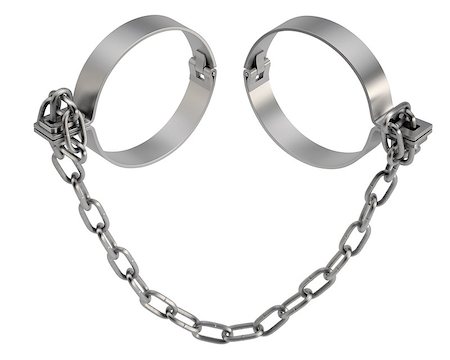 simsearch:695-05778698,k - Cuffs with chain isolated on white background. 3D rendering Photographie de stock - Aubaine LD & Abonnement, Code: 400-08507887