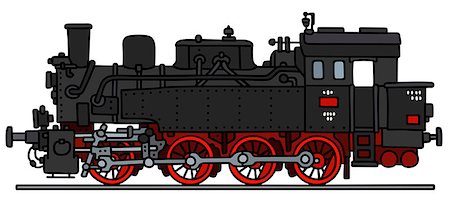 simsearch:400-08338640,k - Hand drawing of a classic steam locomotive - not a real type Fotografie stock - Microstock e Abbonamento, Codice: 400-08507965