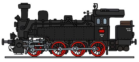 simsearch:400-08338640,k - Hand drawing of a classic steam locomotive - not a real type Fotografie stock - Microstock e Abbonamento, Codice: 400-08507966
