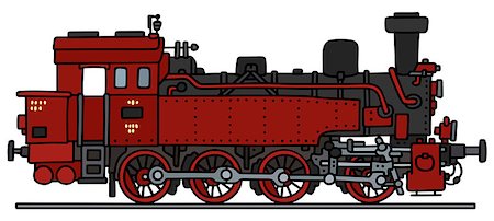 simsearch:400-08338640,k - Hand drawing of a classic steam locomotive - not a real type Fotografie stock - Microstock e Abbonamento, Codice: 400-08507967