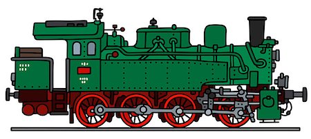 simsearch:400-08338640,k - Hand drawing of a classic steam locomotive - not a real type Fotografie stock - Microstock e Abbonamento, Codice: 400-08507968