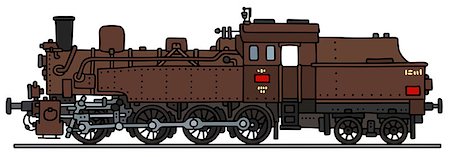 simsearch:400-08338640,k - Hand drawing of a classic steam locomotive - not a real type Fotografie stock - Microstock e Abbonamento, Codice: 400-08507969