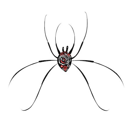 simsearch:640-02770439,k - Beautiful illustration of a big spider on white background Foto de stock - Super Valor sin royalties y Suscripción, Código: 400-08507980
