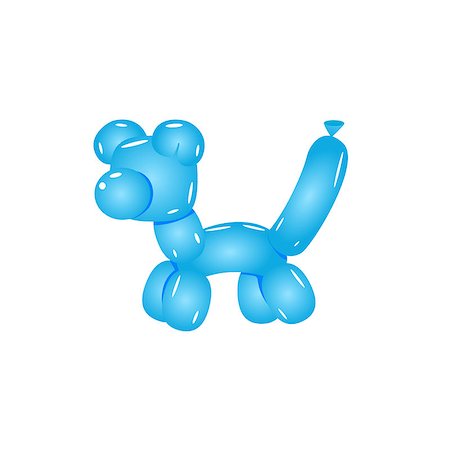 Blue Balloon Cat Realistic Vector Illustration Isolated On White Background Stock Photo - Budget Royalty-Free & Subscription, Code: 400-08508014