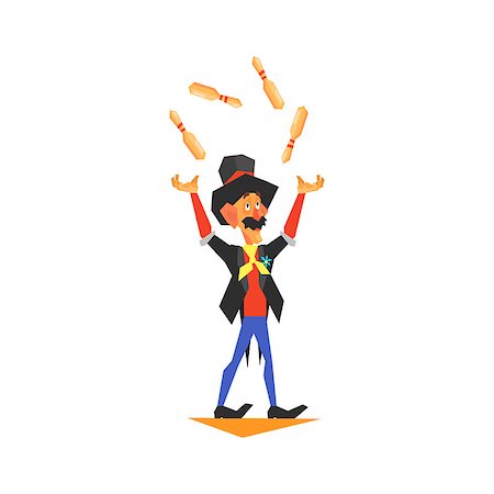 Circus Juggler Performing Graphic Flat Vector Design Isolated Illustration On White Background Photographie de stock - Aubaine LD & Abonnement, Code: 400-08508061