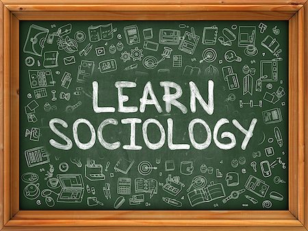 simsearch:400-09009023,k - Learn Sociology - Hand Drawn on Green Chalkboard with Doodle Icons Around. Modern Illustration with Doodle Design Style. Photographie de stock - Aubaine LD & Abonnement, Code: 400-08508128