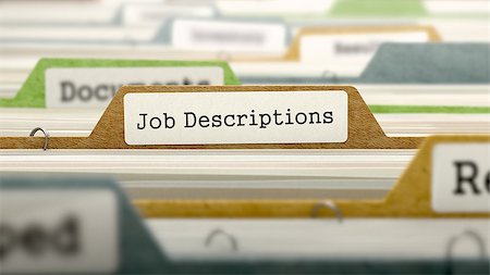 simsearch:400-08618903,k - File Folder Labeled as Job Descriptions in Multicolor Archive. Closeup View. Blurred Image. 3D Render. Stock Photo - Budget Royalty-Free & Subscription, Code: 400-08508129