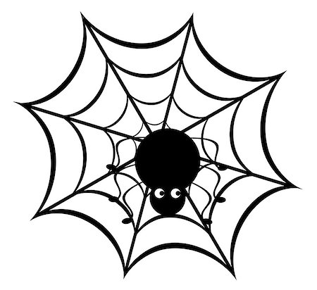 vector illustration of a funny spider on web Stock Photo - Budget Royalty-Free & Subscription, Code: 400-08508265