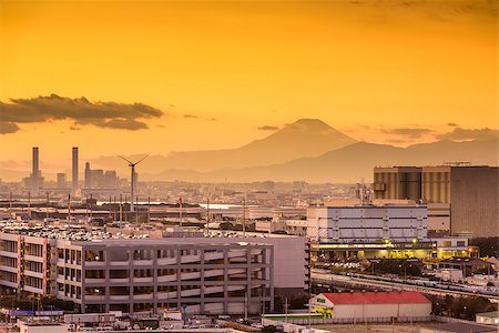 Kawasaki, Japan factories and Mt. Fuji. Stock Photo - Budget Royalty-Free & Subscription, Code: 400-08508326