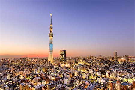 Tokyo, Japan cityscape and tower. Foto de stock - Super Valor sin royalties y Suscripción, Código: 400-08508330