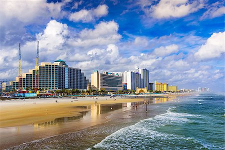 simsearch:400-08508819,k - Daytona Beach, Florida, USA beachfront skyline. Stock Photo - Budget Royalty-Free & Subscription, Code: 400-08508406