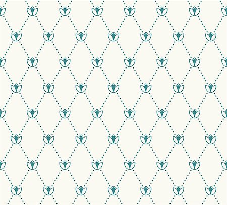 extezy (artist) - Vector seamless pattern. Modern stylish texture. Geometric tiles with dotted rhombus in vintage floral style Fotografie stock - Microstock e Abbonamento, Codice: 400-08508438