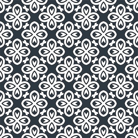 simsearch:400-05208161,k - Seamless background in Arabic style. Black and white wallpaper with patterns for design. Traditional monochrome oriental decor Photographie de stock - Aubaine LD & Abonnement, Code: 400-08508441