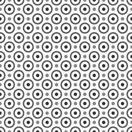 simsearch:400-08505407,k - Pattern with circles and dots, black and white texture, seamless vector background. Photographie de stock - Aubaine LD & Abonnement, Code: 400-08508477