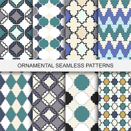 simsearch:400-07918887,k - Collection of seamless colorfiul geometric ornamental patterns. Stock Photo - Budget Royalty-Free & Subscription, Code: 400-08508488