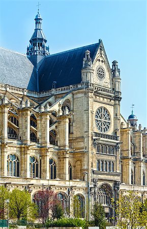 eglise saint-eustache - The Church of Saint Eustace, Paris (France). The present building was built between 1532 and 1632. Architects are unknown. Foto de stock - Super Valor sin royalties y Suscripción, Código: 400-08508566