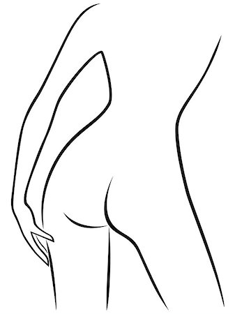 simsearch:400-07620944,k - Abstract attractive graceful part of sender female bend body, view from the back, hand drawing vector artwork Fotografie stock - Microstock e Abbonamento, Codice: 400-08508562