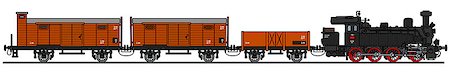 simsearch:400-08615636,k - Hand drawing of an old steam train - not a real model Photographie de stock - Aubaine LD & Abonnement, Code: 400-08508655