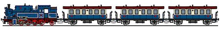 simsearch:400-08615636,k - Hand drawing of a classic blue steam train - not a real model Photographie de stock - Aubaine LD & Abonnement, Code: 400-08508657