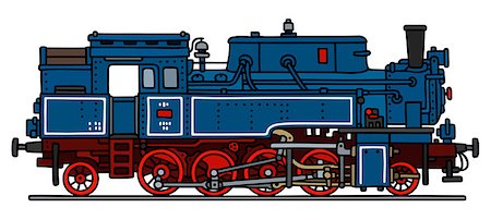 simsearch:400-08615636,k - Hand drawing of a classic blue steam locomotive - not a real type Photographie de stock - Aubaine LD & Abonnement, Code: 400-08508650