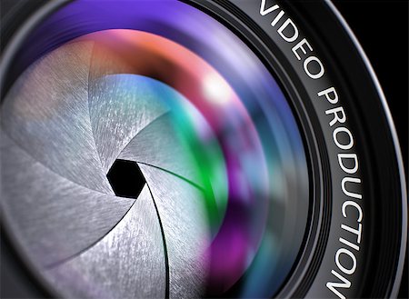 Video Production Written on a Lens of Camera. Closeup View, Selective Focus, Lens Flare Effect. Video Production Written on a SLR Camera Lens. 3D Illustration. Stock Photo - Budget Royalty-Free & Subscription, Code: 400-08508772