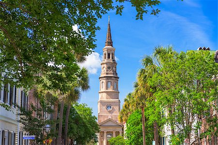 simsearch:400-08434073,k - Charleston, South Carolina, USA historic downtown cityscape. Foto de stock - Royalty-Free Super Valor e Assinatura, Número: 400-08508821