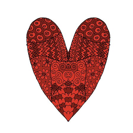 simsearch:400-08495448,k - Love, valentine heart, sketch for your design. Vector illustration Stock Photo - Budget Royalty-Free & Subscription, Code: 400-08500096