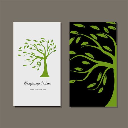 simsearch:400-09031869,k - Business card design, green tree. Vector illustration Stockbilder - Microstock & Abonnement, Bildnummer: 400-08500162