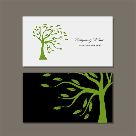 simsearch:400-09031869,k - Business card design, green tree. Vector illustration Stockbilder - Microstock & Abonnement, Bildnummer: 400-08500163