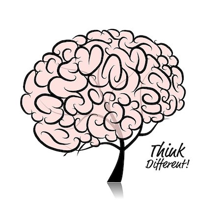 simsearch:400-07472751,k - Think different. Brain tree concept for your design. Vector illustration Stock Photo - Budget Royalty-Free & Subscription, Code: 400-08500179