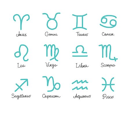 simsearch:400-04840529,k - Zodiac signs collection for your design. Vector illustration Stock Photo - Budget Royalty-Free & Subscription, Code: 400-08500172