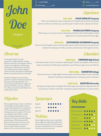 simsearch:400-08613337,k - Modern resume cv curriculum vitae template with green ribbon Stock Photo - Budget Royalty-Free & Subscription, Code: 400-08500399