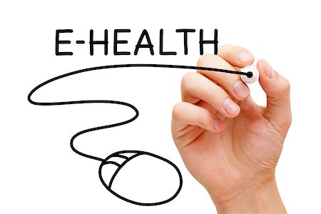 simsearch:400-07976201,k - Hand drawing computer mouse under the word E-Health with black marker on transparent wipe board. Electronic Health concept. Stock Photo - Budget Royalty-Free & Subscription, Code: 400-08500420