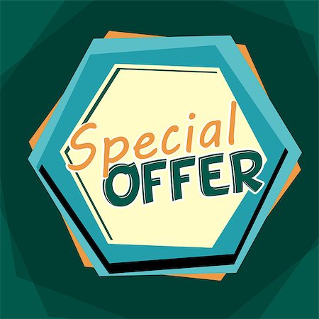 special offer banner - text in blue and orange cartoon drawn label, business shopping concept Photographie de stock - Aubaine LD & Abonnement, Code: 400-08500458