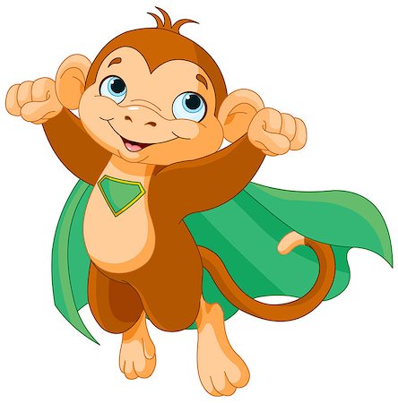 simsearch:400-06759907,k - Illustration of Super Hero Monkey Foto de stock - Super Valor sin royalties y Suscripción, Código: 400-08500665