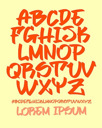 photojope (artist) - Vectorial font in readable graffiti hand written style. Marker or brush effect. Capital letters alphabet. Fotografie stock - Microstock e Abbonamento, Codice: 400-08500679