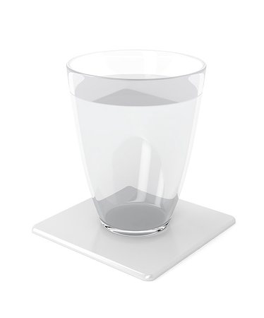 simsearch:400-08730808,k - Glass of water on white plastic coaster Stock Photo - Budget Royalty-Free & Subscription, Code: 400-08500846