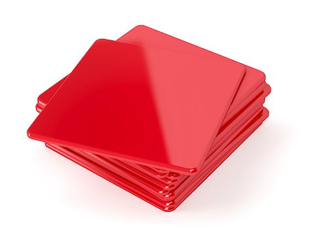 Red beermats on white background Stock Photo - Budget Royalty-Free & Subscription, Code: 400-08500849