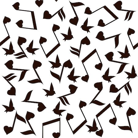 simsearch:400-07486457,k - vector illustration of musical notes with hearts Stock Photo - Budget Royalty-Free & Subscription, Code: 400-08500933