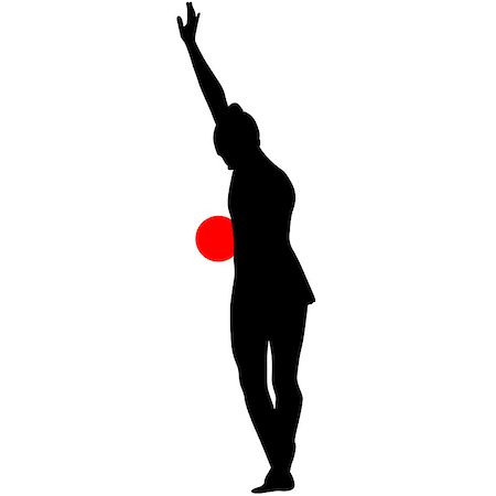 dancing black girl figure - Silhouette girl  gymnast with the ball. Vector illustration. Stock Photo - Budget Royalty-Free & Subscription, Code: 400-08501197