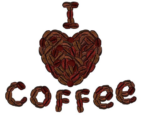 egnismoore (artist) - coffee beans love concept on white background Photographie de stock - Aubaine LD & Abonnement, Code: 400-08501219