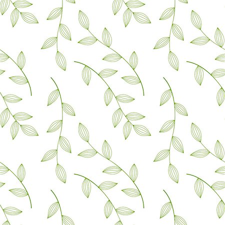 Background with beautiful leaves. Seamless pattern. vector illustration Foto de stock - Super Valor sin royalties y Suscripción, Código: 400-08501288