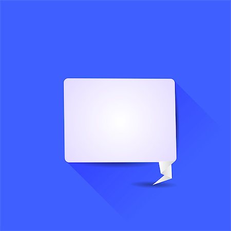 simsearch:400-08506267,k - Speech Bubble Isolated on Blue Background. Long Shadow Stock Photo - Budget Royalty-Free & Subscription, Code: 400-08501382