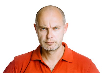 pzromashka (artist) - Unshaven man scowling. Isolated on white. Studio Stock Photo - Budget Royalty-Free & Subscription, Code: 400-08501430