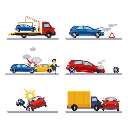 risk of death vector - Car accidents set on white background vectot illustration Stock Photo - Budget Royalty-Free & Subscription, Code: 400-08501723