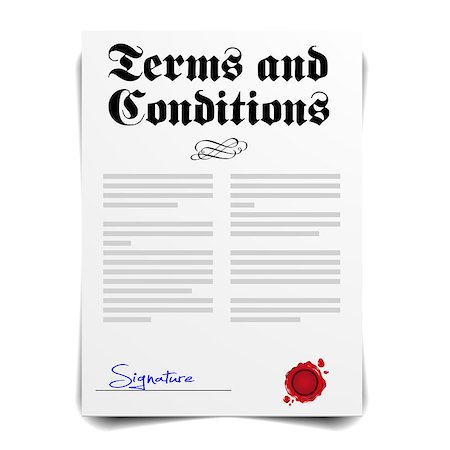 detailed illustration of a Terms and Conditions Letter, eps10 vector Photographie de stock - Aubaine LD & Abonnement, Code: 400-08501837